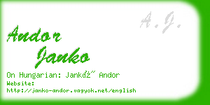 andor janko business card